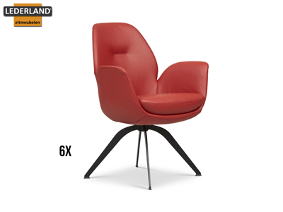 Lederland UTRECHT Showroommodel 6 x eetkamerstoel Garry